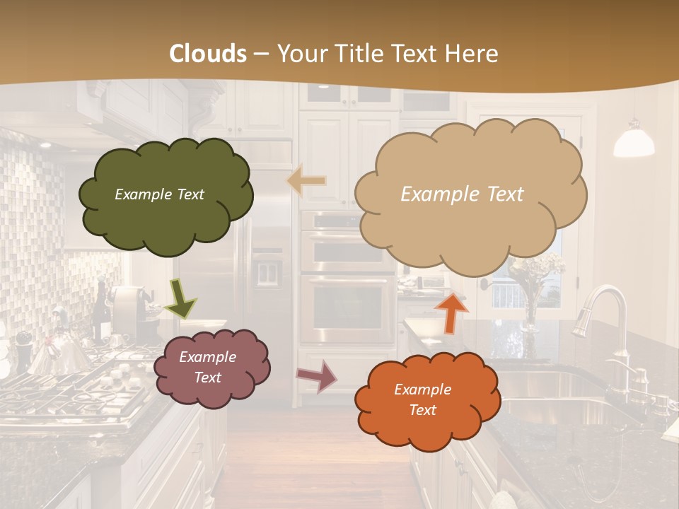 Beautiful Custom Kitchen With Granite And Glass Tile PowerPoint Template