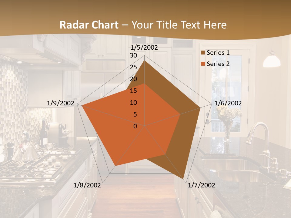 Beautiful Custom Kitchen With Granite And Glass Tile PowerPoint Template