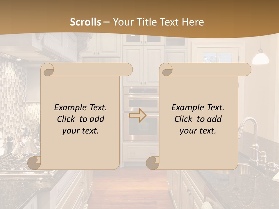 Beautiful Custom Kitchen With Granite And Glass Tile PowerPoint Template