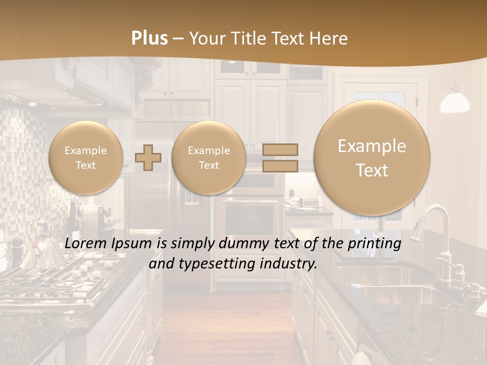 Beautiful Custom Kitchen With Granite And Glass Tile PowerPoint Template