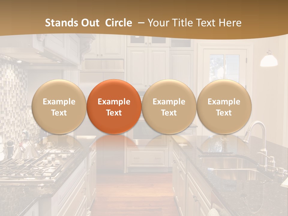 Beautiful Custom Kitchen With Granite And Glass Tile PowerPoint Template