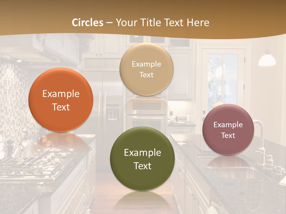 Beautiful Custom Kitchen With Granite And Glass Tile PowerPoint Template