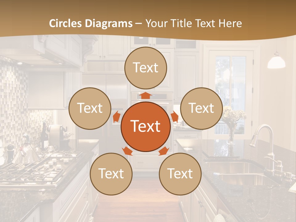 Beautiful Custom Kitchen With Granite And Glass Tile PowerPoint Template