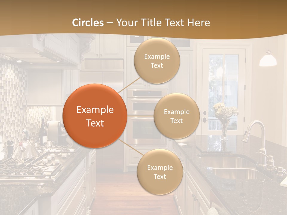 Beautiful Custom Kitchen With Granite And Glass Tile PowerPoint Template