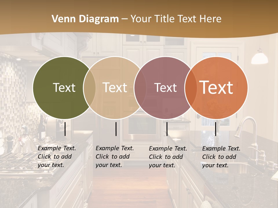 Beautiful Custom Kitchen With Granite And Glass Tile PowerPoint Template