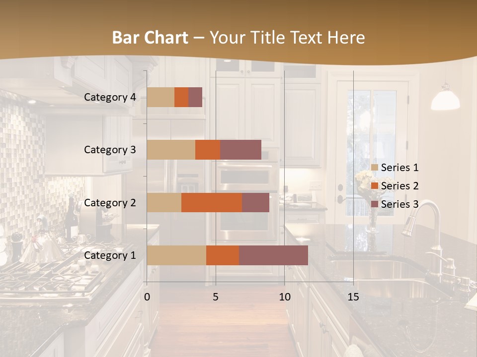 Beautiful Custom Kitchen With Granite And Glass Tile PowerPoint Template