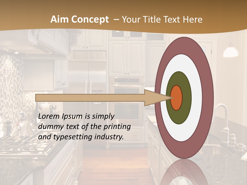 Beautiful Custom Kitchen With Granite And Glass Tile PowerPoint Template