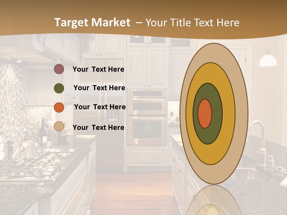 Beautiful Custom Kitchen With Granite And Glass Tile PowerPoint Template