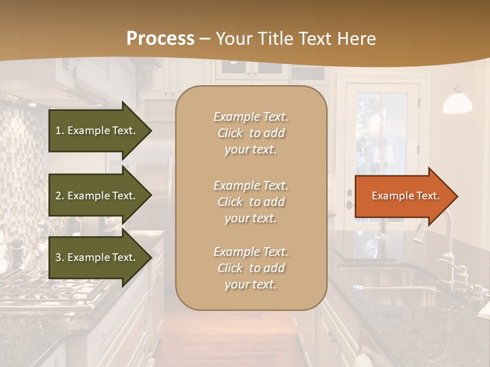 Beautiful Custom Kitchen With Granite And Glass Tile PowerPoint Template