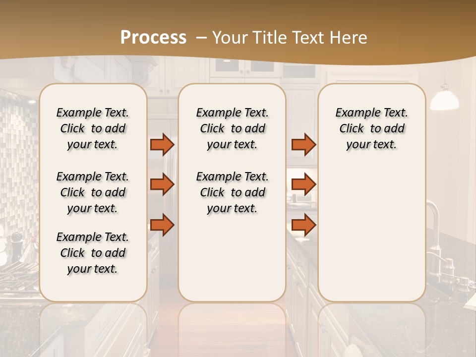 Beautiful Custom Kitchen With Granite And Glass Tile PowerPoint Template