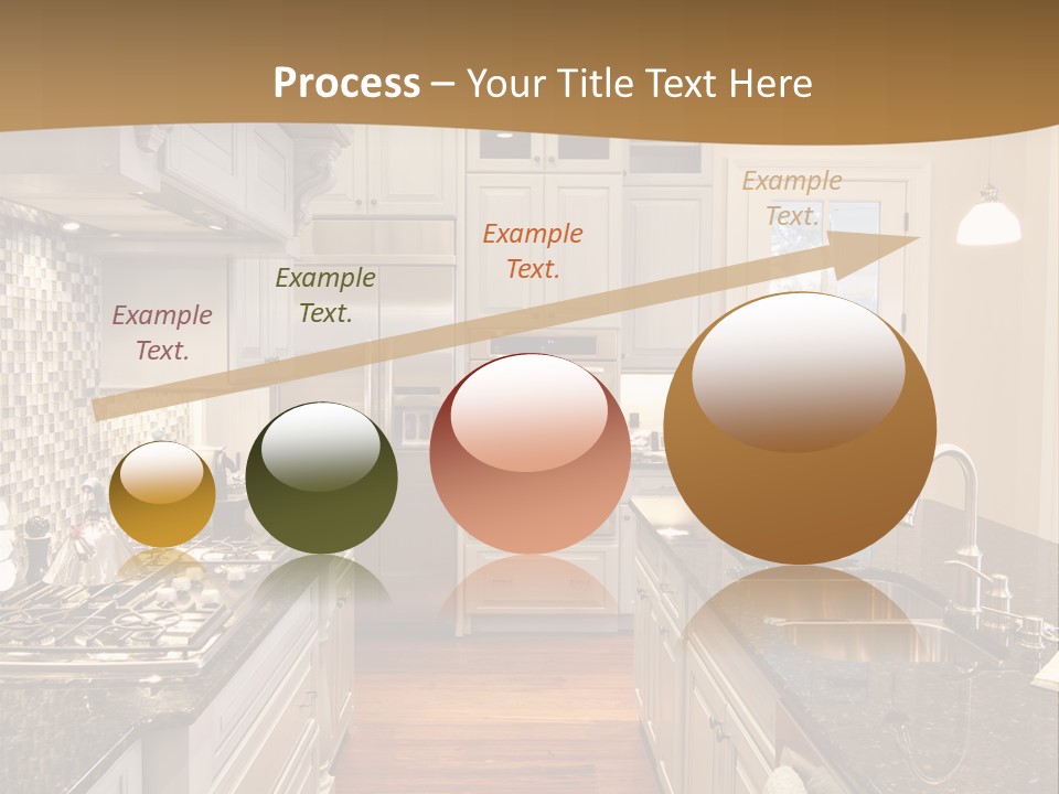 Beautiful Custom Kitchen With Granite And Glass Tile PowerPoint Template