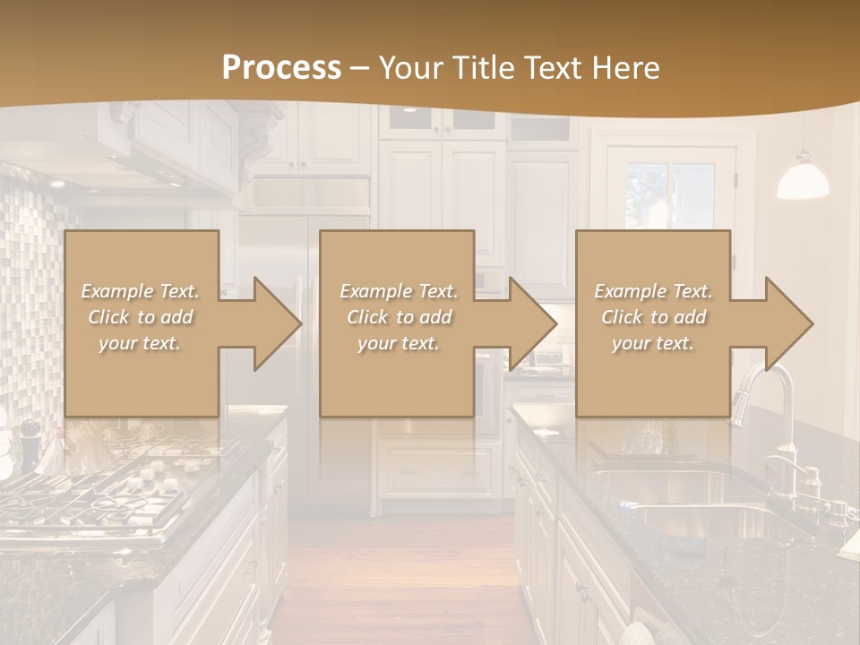 Beautiful Custom Kitchen With Granite And Glass Tile PowerPoint Template