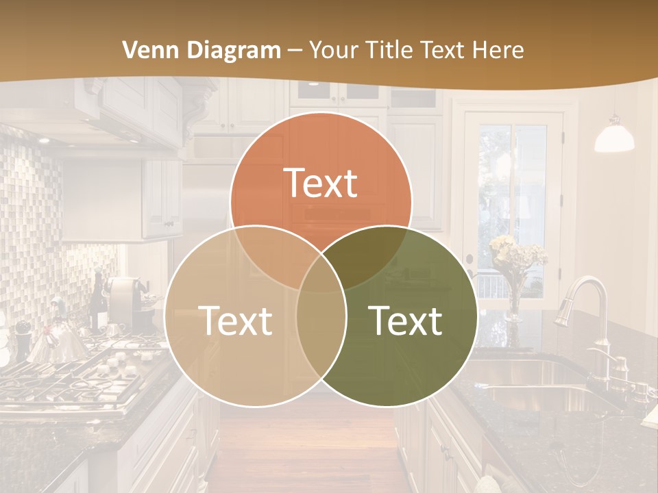 Beautiful Custom Kitchen With Granite And Glass Tile PowerPoint Template