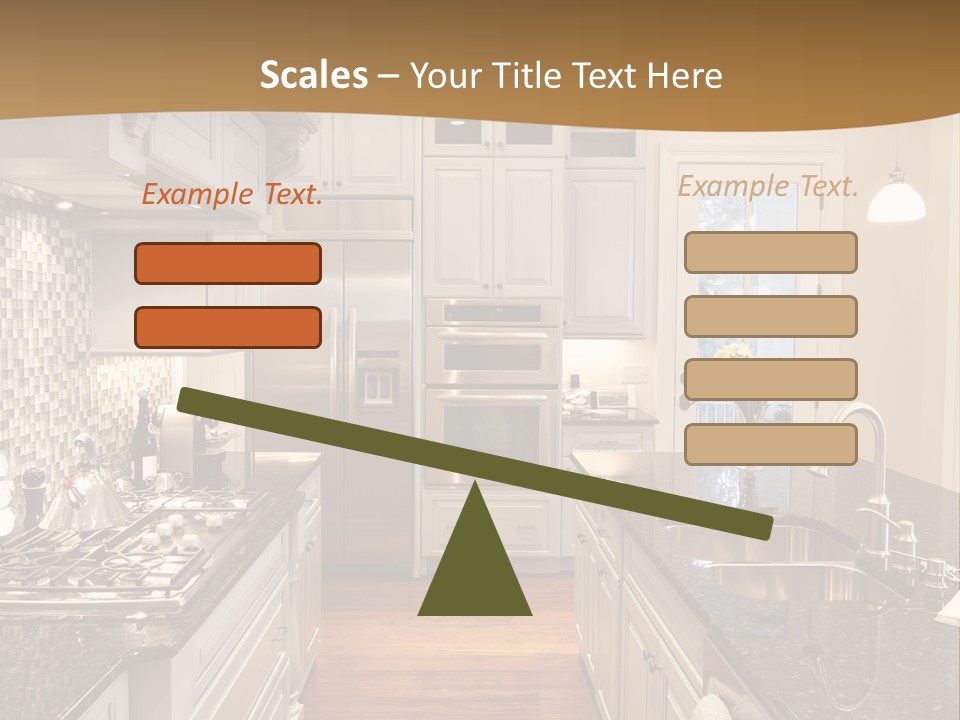 Beautiful Custom Kitchen With Granite And Glass Tile PowerPoint Template