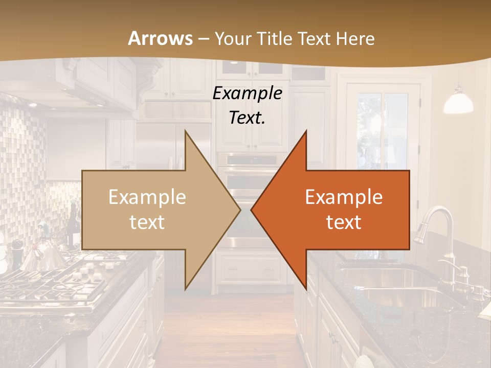 Beautiful Custom Kitchen With Granite And Glass Tile PowerPoint Template