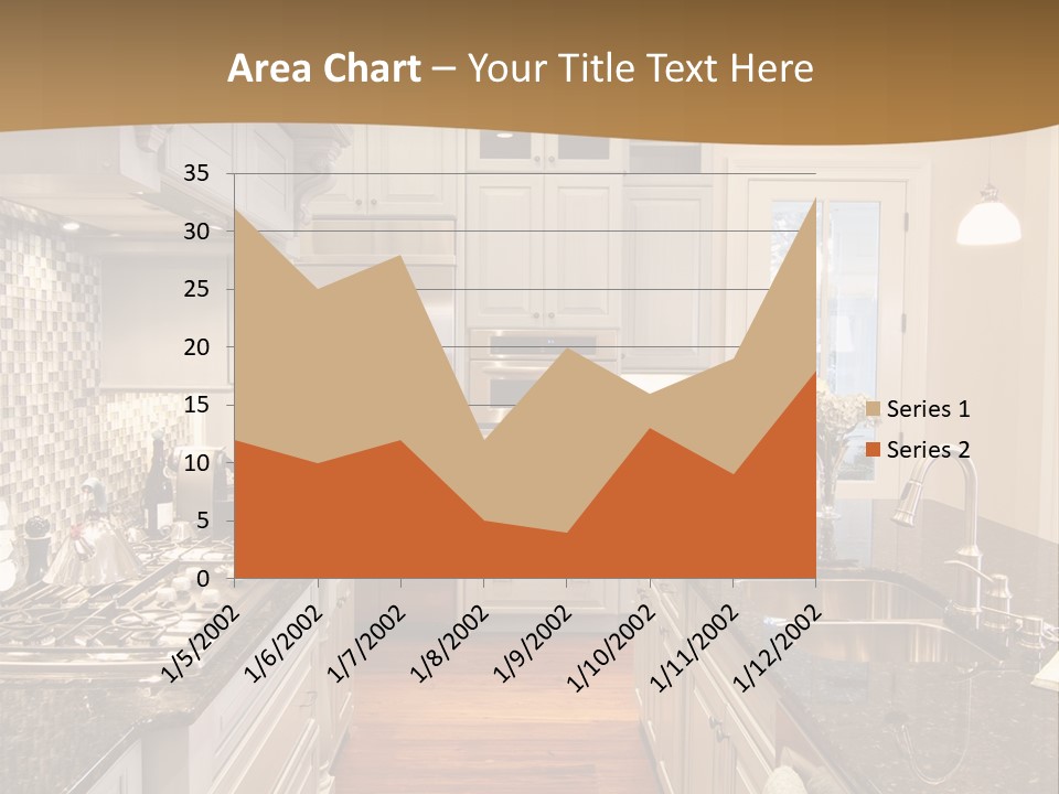 Beautiful Custom Kitchen With Granite And Glass Tile PowerPoint Template