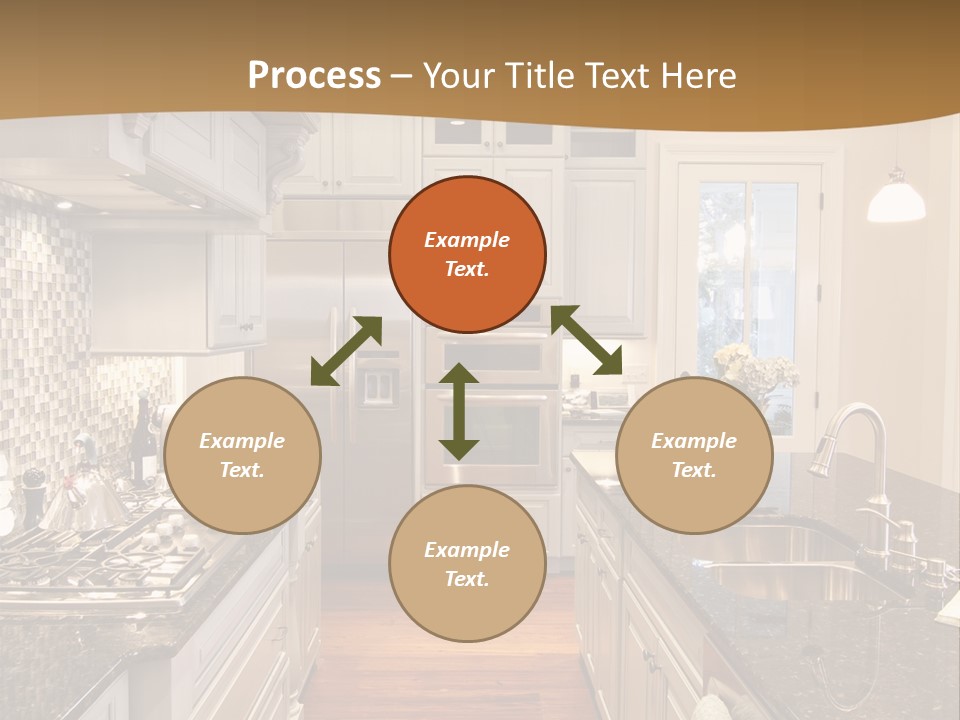 Beautiful Custom Kitchen With Granite And Glass Tile PowerPoint Template