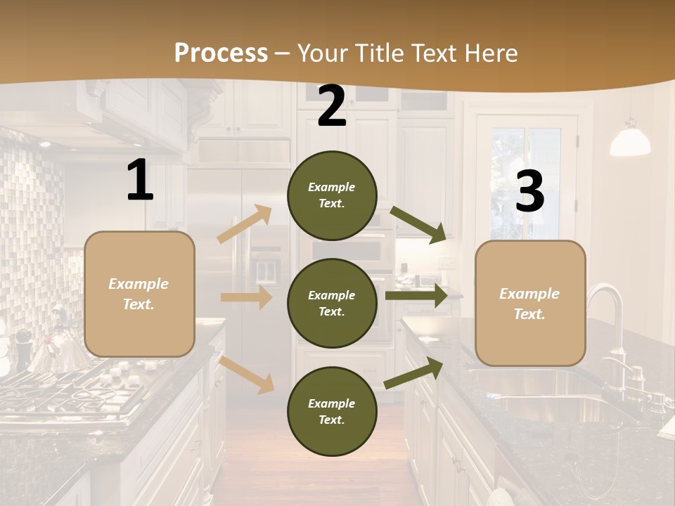 Beautiful Custom Kitchen With Granite And Glass Tile PowerPoint Template