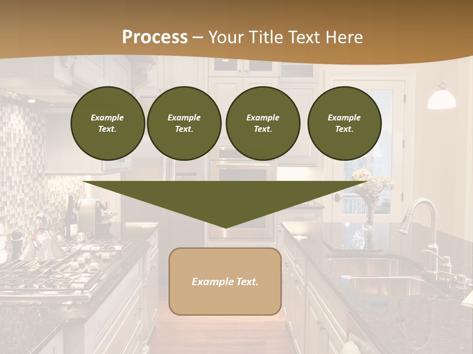 Beautiful Custom Kitchen With Granite And Glass Tile PowerPoint Template