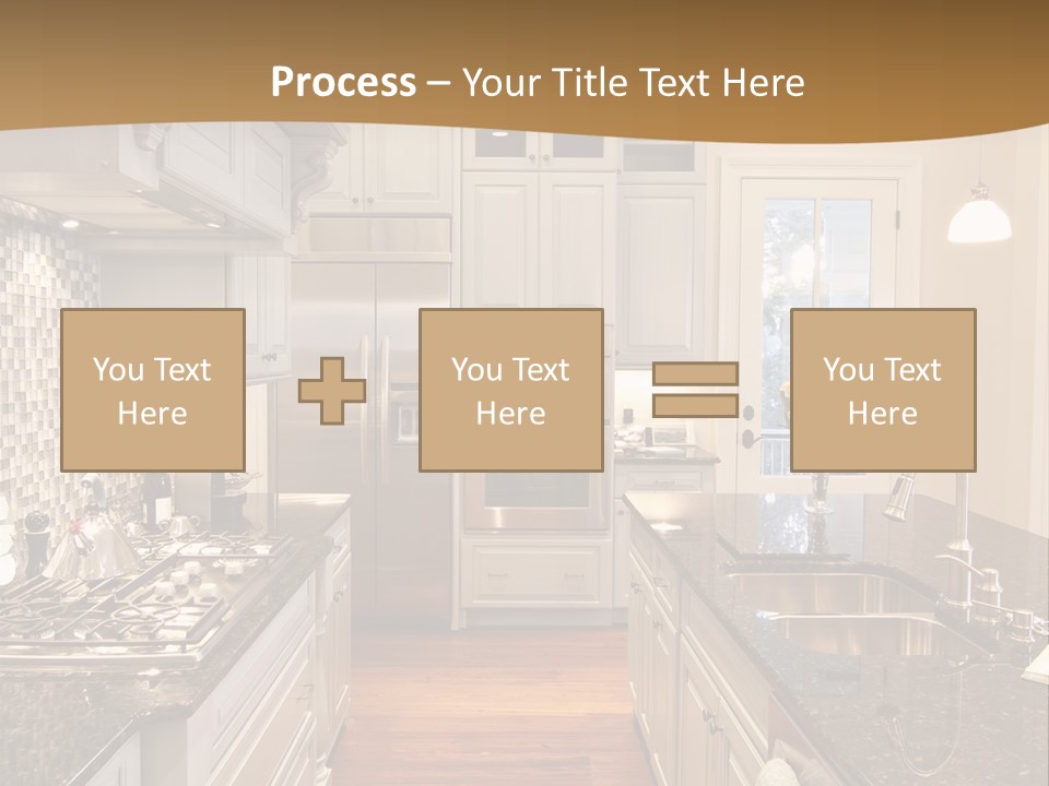 Beautiful Custom Kitchen With Granite And Glass Tile PowerPoint Template