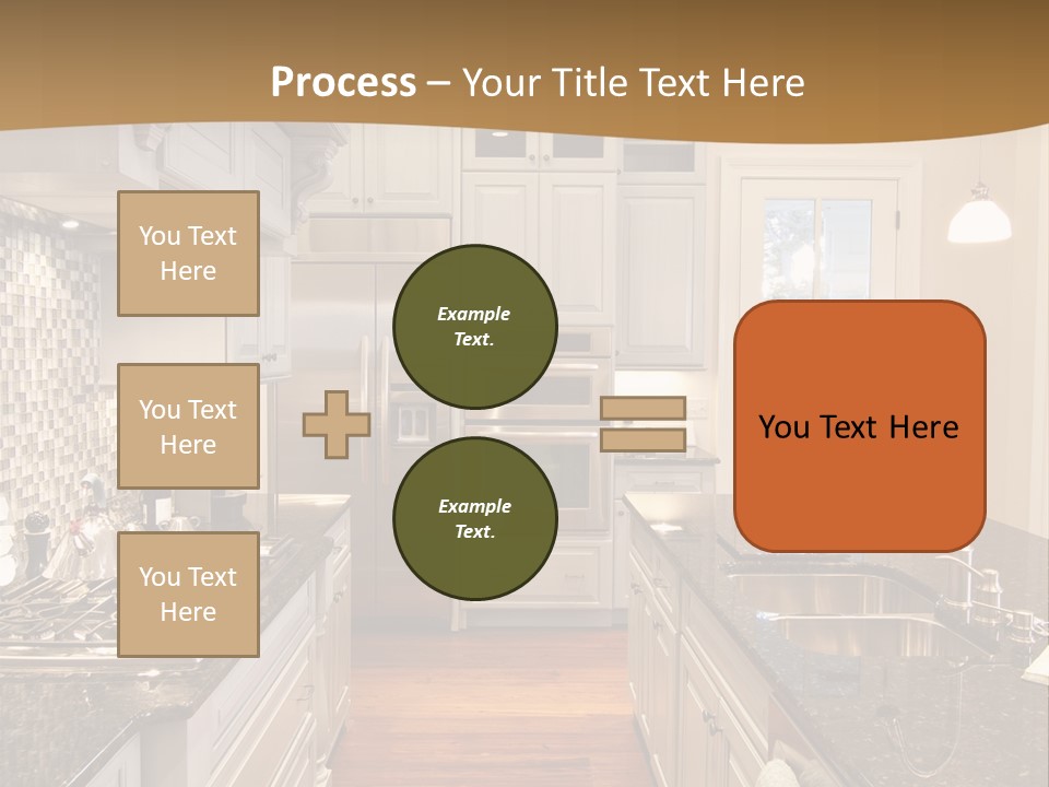 Beautiful Custom Kitchen With Granite And Glass Tile PowerPoint Template