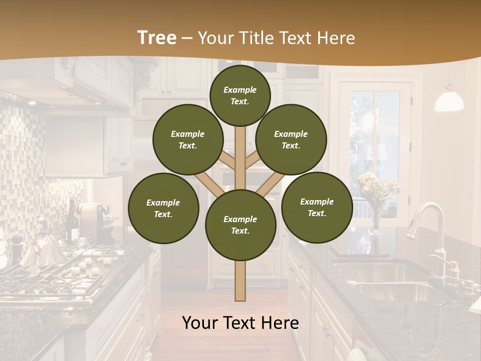 Beautiful Custom Kitchen With Granite And Glass Tile PowerPoint Template