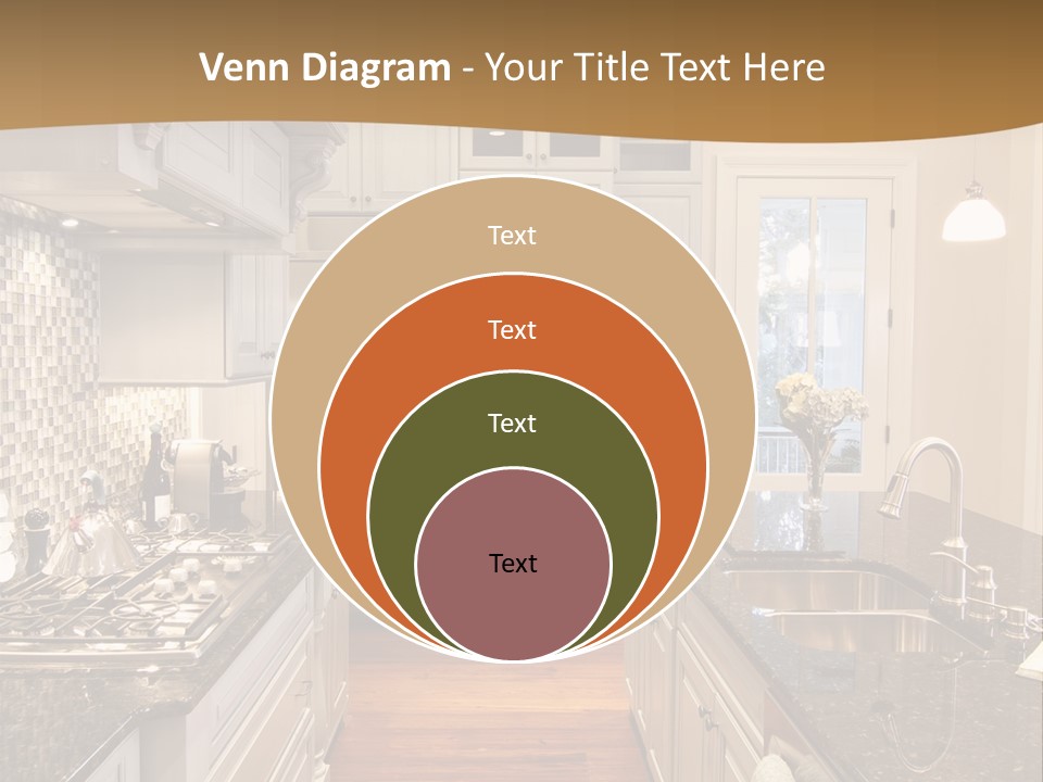 Beautiful Custom Kitchen With Granite And Glass Tile PowerPoint Template