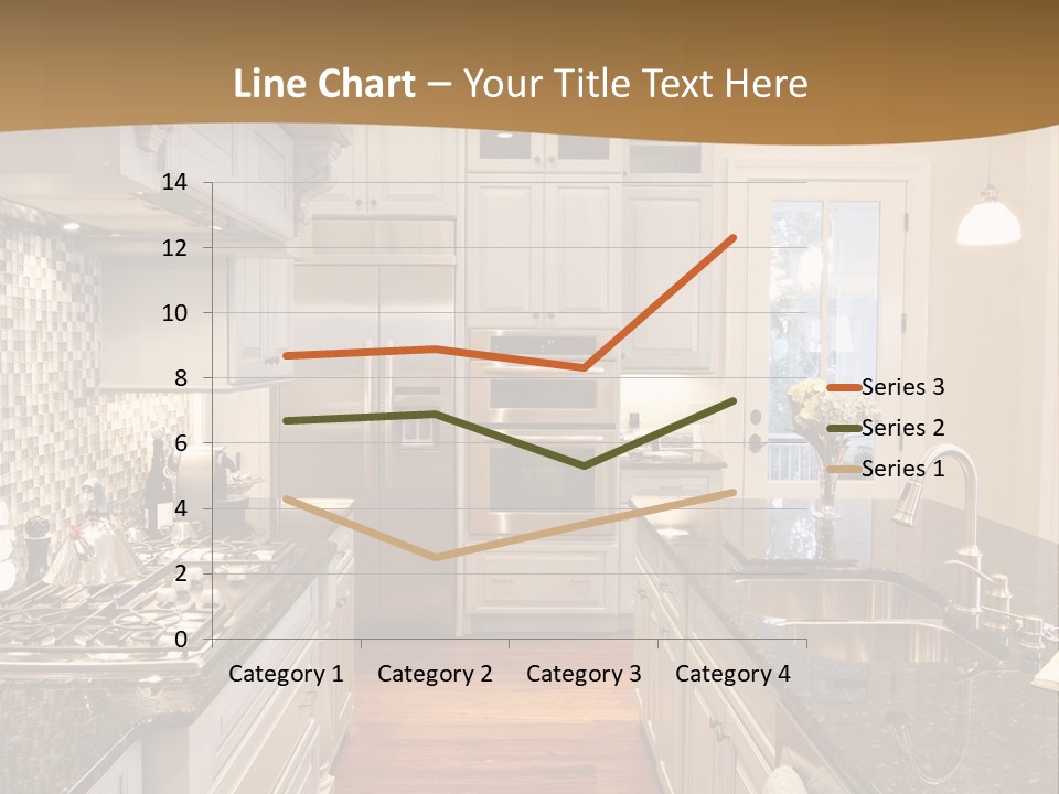 Beautiful Custom Kitchen With Granite And Glass Tile PowerPoint Template