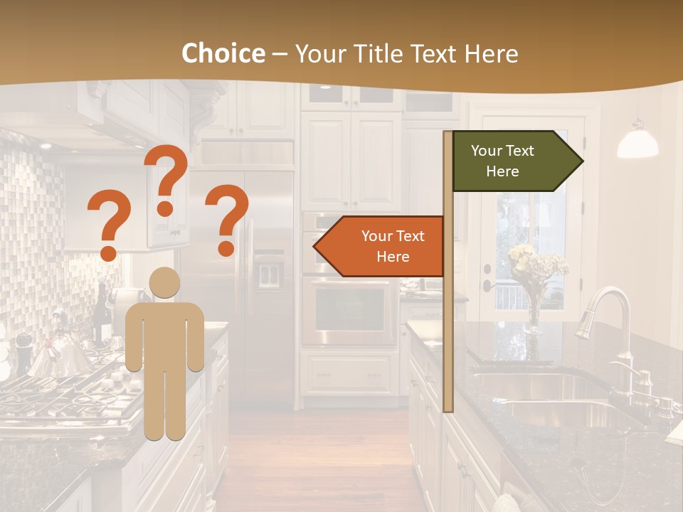 Beautiful Custom Kitchen With Granite And Glass Tile PowerPoint Template