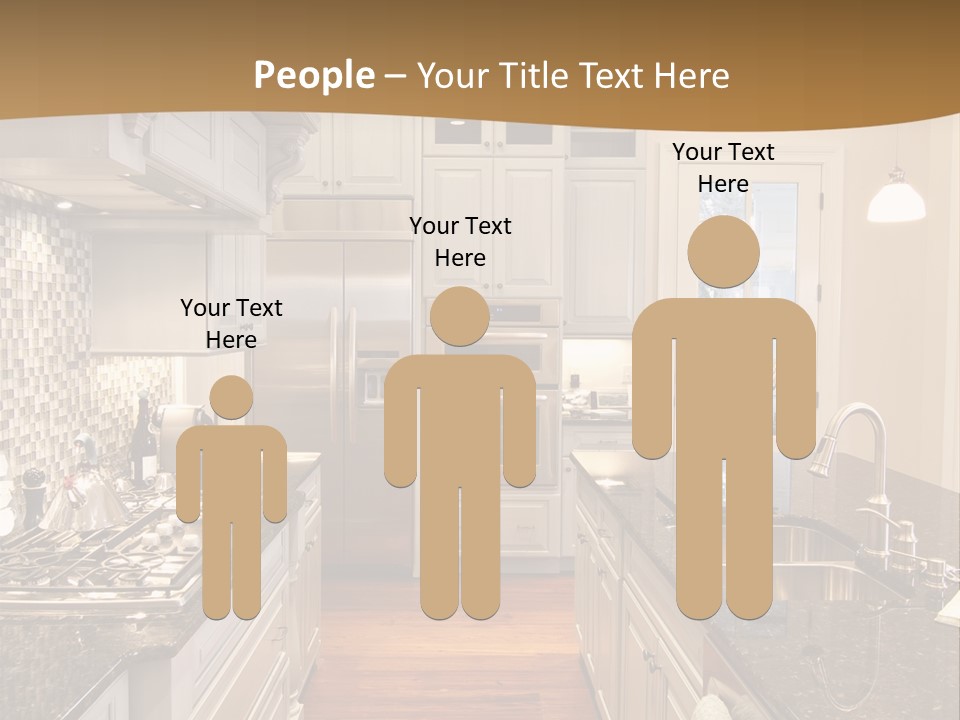 Beautiful Custom Kitchen With Granite And Glass Tile PowerPoint Template