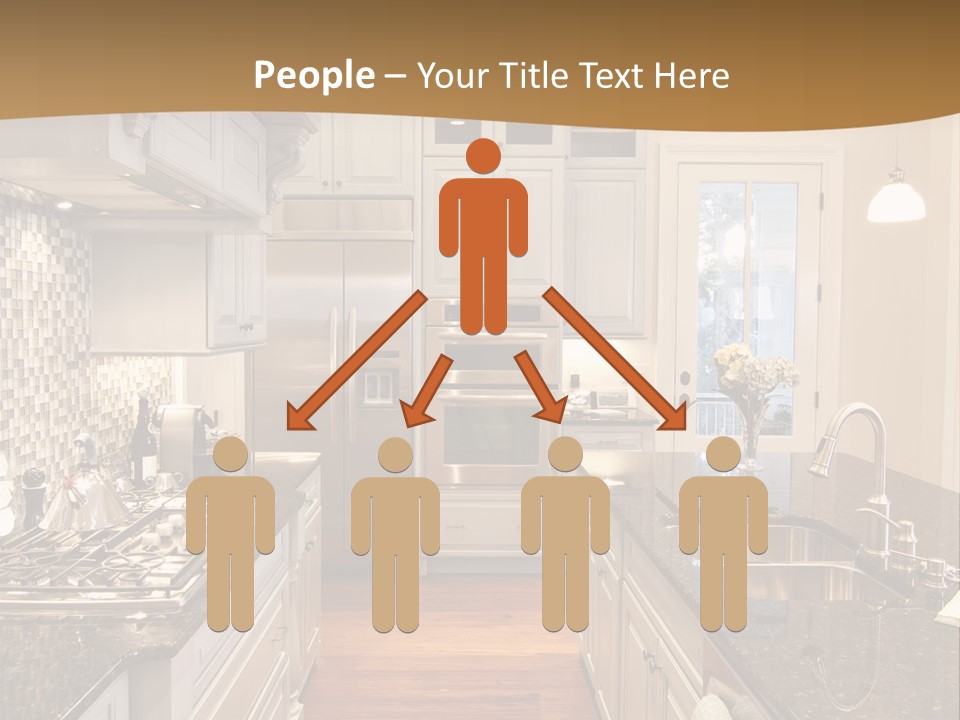 Beautiful Custom Kitchen With Granite And Glass Tile PowerPoint Template