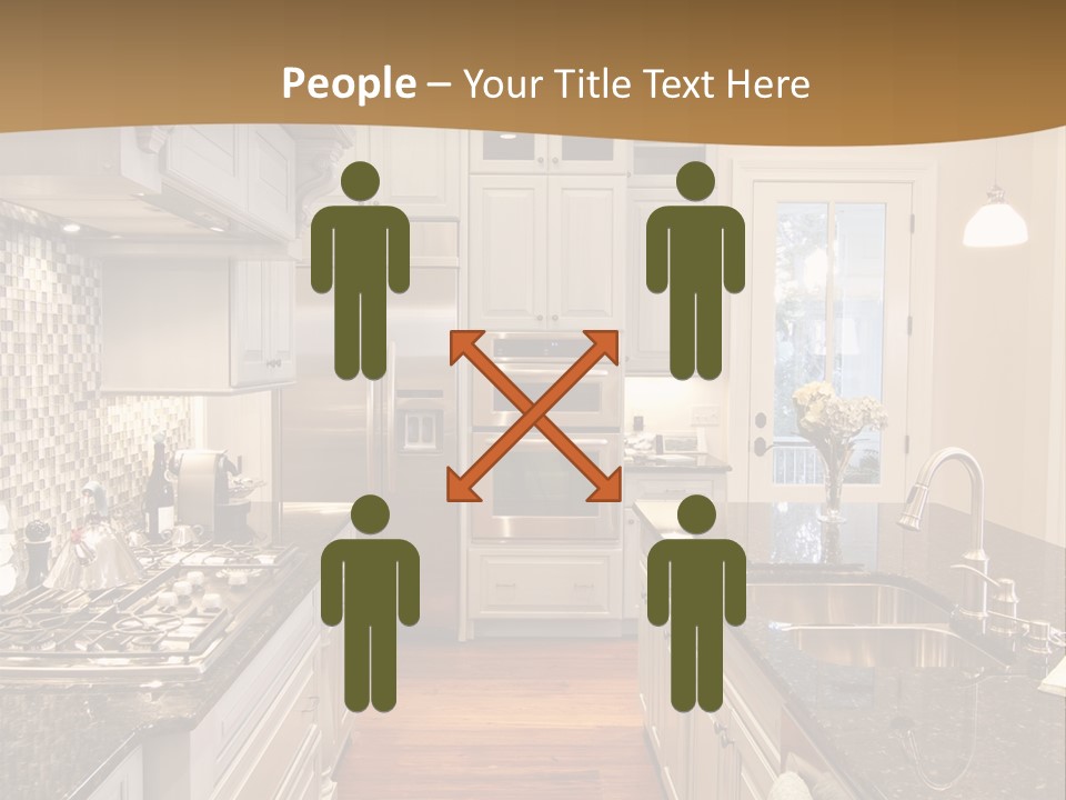 Beautiful Custom Kitchen With Granite And Glass Tile PowerPoint Template