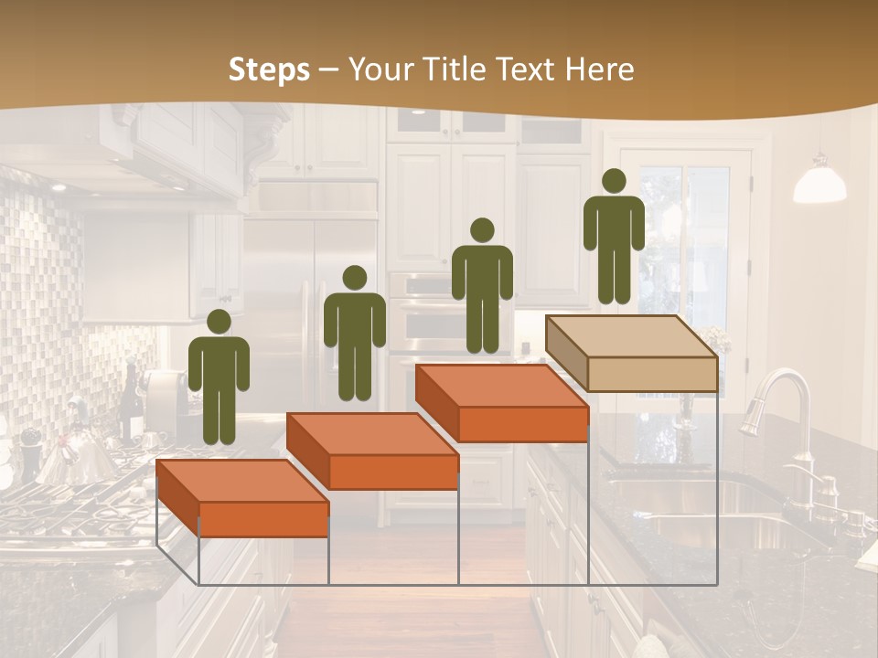 Beautiful Custom Kitchen With Granite And Glass Tile PowerPoint Template