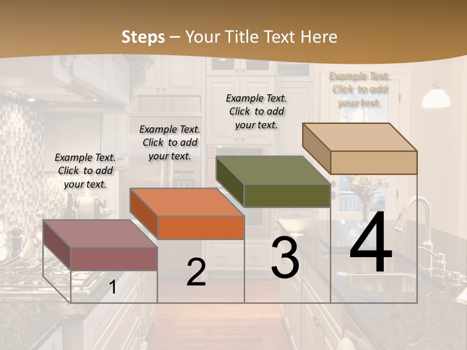 Beautiful Custom Kitchen With Granite And Glass Tile PowerPoint Template