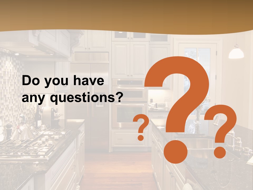 Beautiful Custom Kitchen With Granite And Glass Tile PowerPoint Template