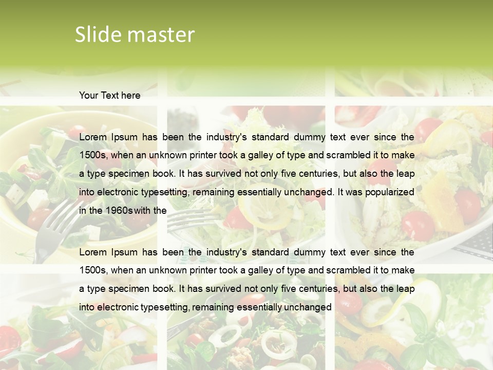 Collage Of Different Salads PowerPoint Template