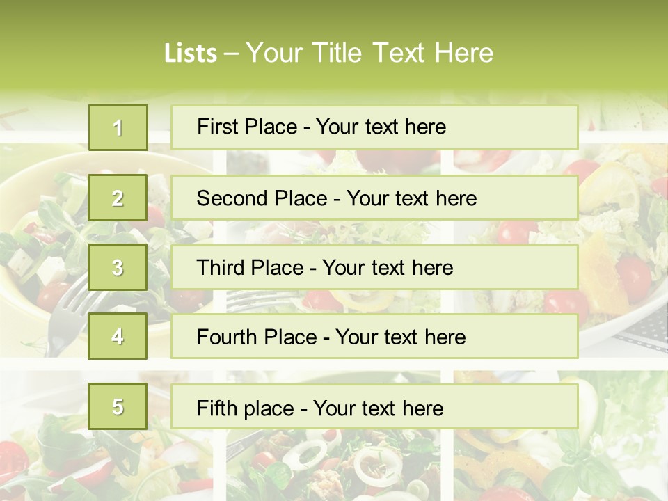 Collage Of Different Salads PowerPoint Template