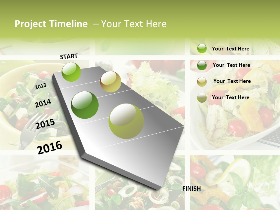 Collage Of Different Salads PowerPoint Template