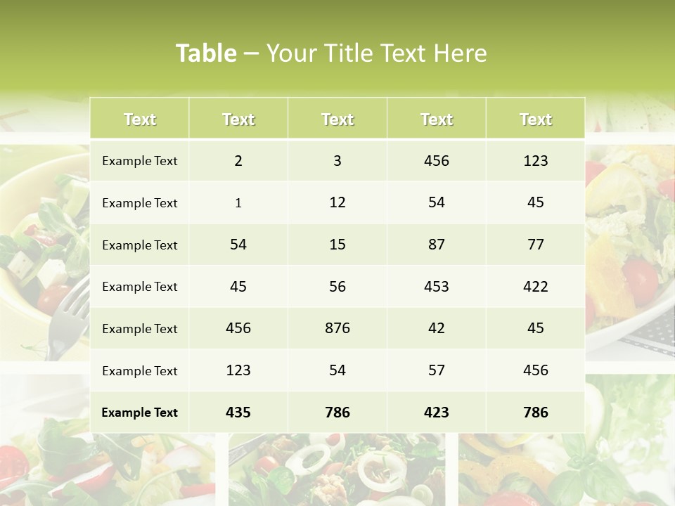 Collage Of Different Salads PowerPoint Template