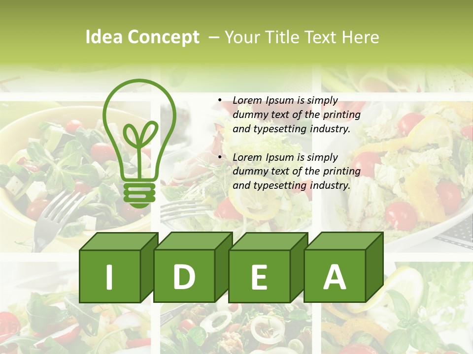 Collage Of Different Salads PowerPoint Template