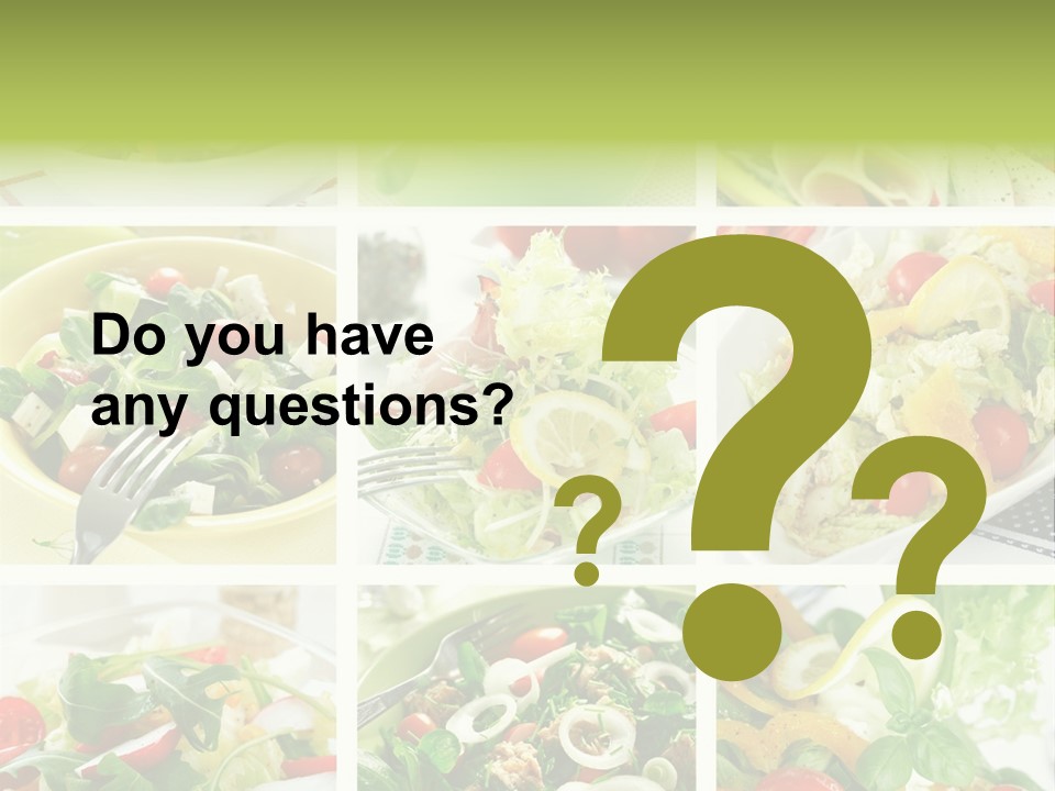 Collage Of Different Salads PowerPoint Template