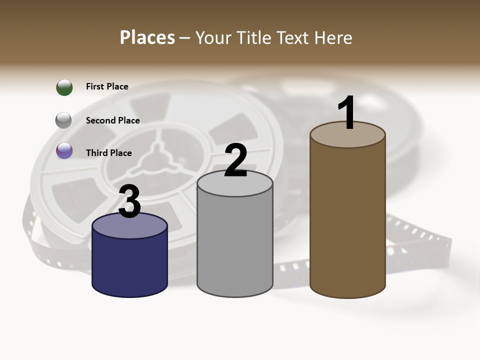 Still Life Of 8Mm Cine Film And Reels; Isolated On White Ground; Differential Focus PowerPoint Template
