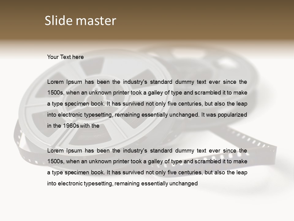 Still Life Of 8Mm Cine Film And Reels; Isolated On White Ground; Differential Focus PowerPoint Template