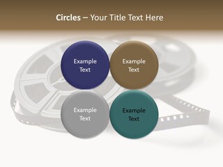 Still Life Of 8Mm Cine Film And Reels; Isolated On White Ground; Differential Focus PowerPoint Template