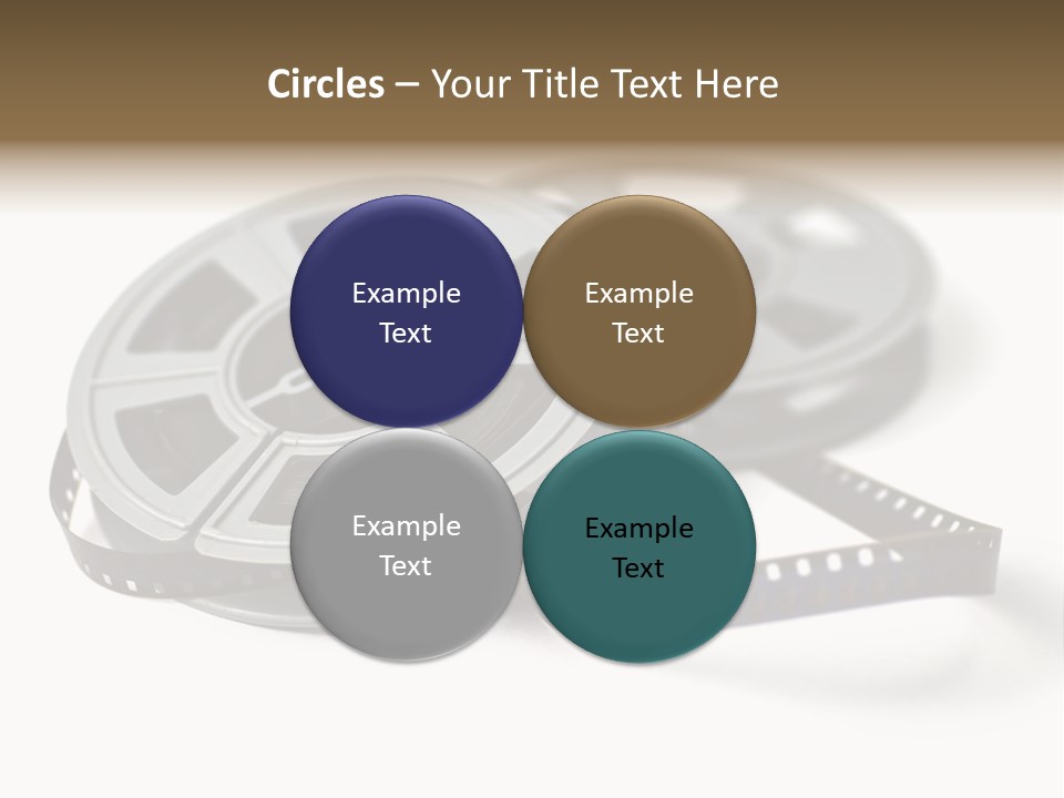 Still Life Of 8Mm Cine Film And Reels; Isolated On White Ground; Differential Focus PowerPoint Template