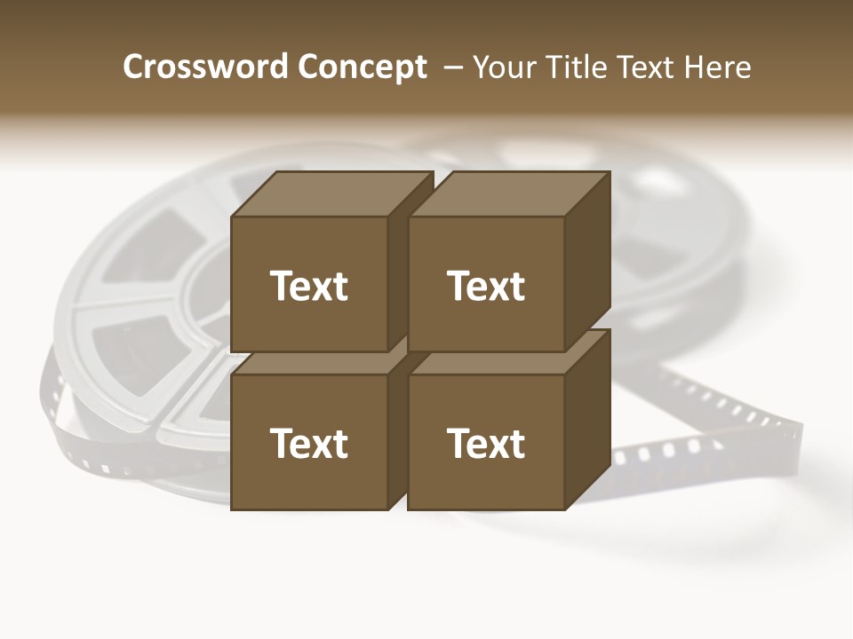 Still Life Of 8Mm Cine Film And Reels; Isolated On White Ground; Differential Focus PowerPoint Template