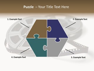 Still Life Of 8Mm Cine Film And Reels; Isolated On White Ground; Differential Focus PowerPoint Template