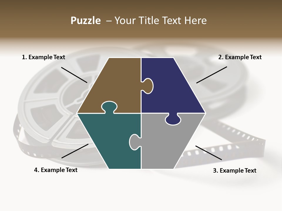 Still Life Of 8Mm Cine Film And Reels; Isolated On White Ground; Differential Focus PowerPoint Template