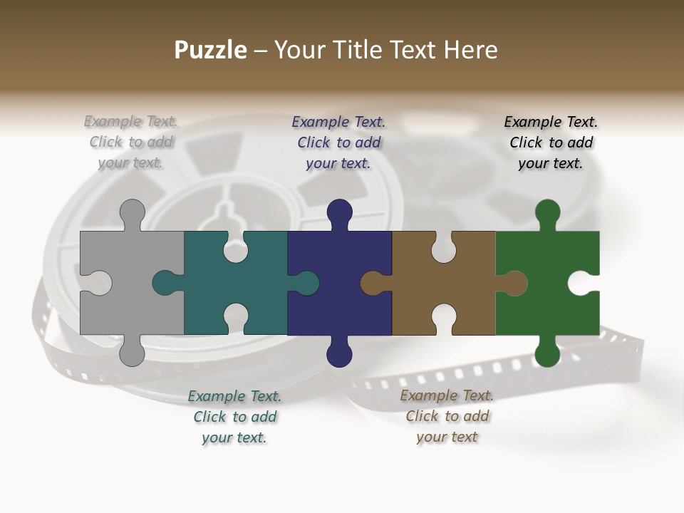 Still Life Of 8Mm Cine Film And Reels; Isolated On White Ground; Differential Focus PowerPoint Template
