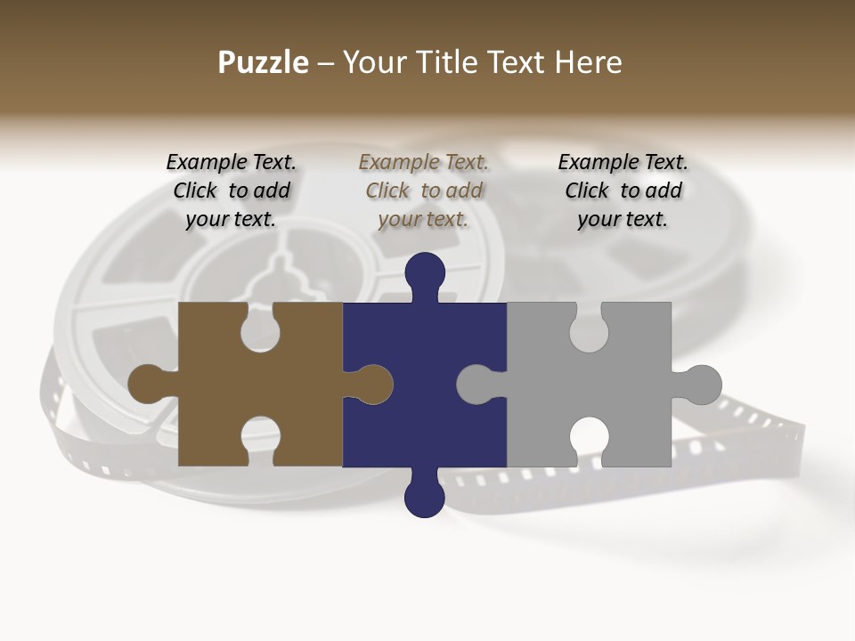 Still Life Of 8Mm Cine Film And Reels; Isolated On White Ground; Differential Focus PowerPoint Template